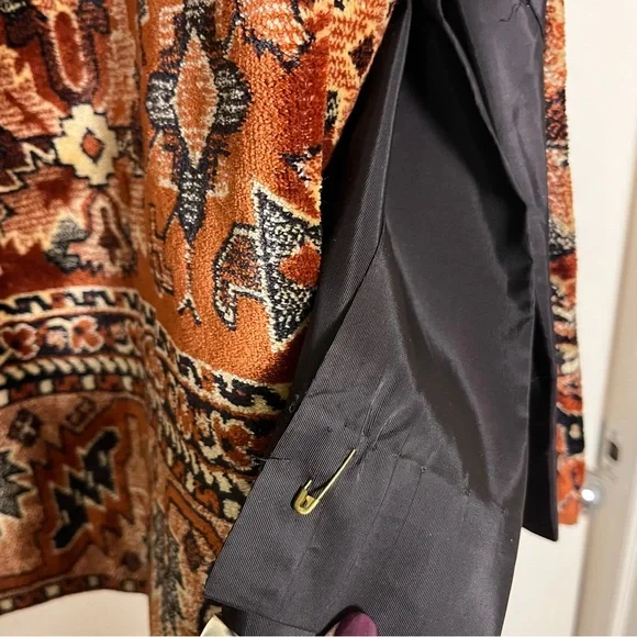 Vintage Tapestry Rug Carpet Boho Skirt Side Slit And Zipper — Size Small - Picture 11 of 13